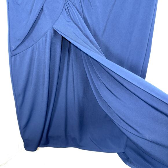 Vince Camuto Twist Knot Jersey Dress 10 Navy Blue Lined Ruched Back NWT! - Picture 6 of 16